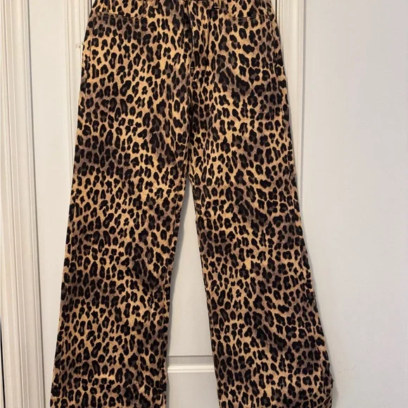 NWT Alice + Olivia Leopard Print Wide-Leg Wezzy Jeans size 30 - Picture 3 of 16